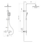 SAPHO - Sprchový sloup s termostatickou baterií, chrom KJ139