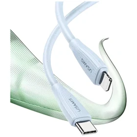 USAMS Green Series SJ717 bílá / Datový kabel / USB-C - Lightning / 1m / 30W (SJ717USB02)