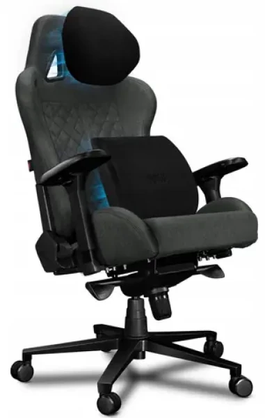 Yumisu 2050 Magnetic Material šedo-černá / Herní židle / látka / nastavitelná / pojízdná kolečka / nosnost 150 kg (Y-2050F-DB-M)