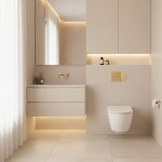 REA/S - Podomítkový WC systém K011A-Q + tlačítka I Brush Gold KPL-E9560