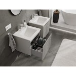 MEXEN/S - Rivel koupelnová skříňka 50 cm s umyvadlem Otis, 1 šuplík, reliéf , šedá mat/bílá mat 91A20-05047-1-BF62-W18M01