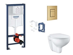 GROHE - Rapid SL Set předstěnové instalace, klozetu, sedátka SoftClose, tlačítka Skate Cosmopolitan a sady pro vhazování tablet, kartáčovaný Cool Sunrise SANI11BB4153
