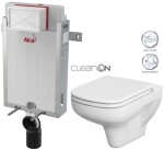 ALCADRAIN Renovmodul - předstěnový instalační systém bez tlačítka + WC CERSANIT CLEANON COLOUR + SEDÁTKO AM115/1000 X CN1