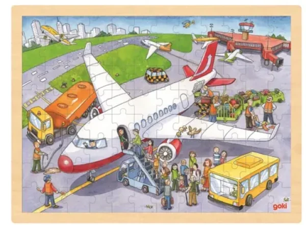 GOKI Dřevěné puzzle Na letišti