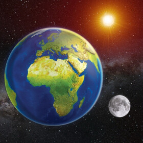 Magnet 3D Země Slunce Měsíc