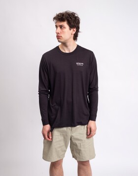 Tričko Patagonia M's L/S Capilene® Cool Merino Blend Graphic Shirt Heritage Header: Black