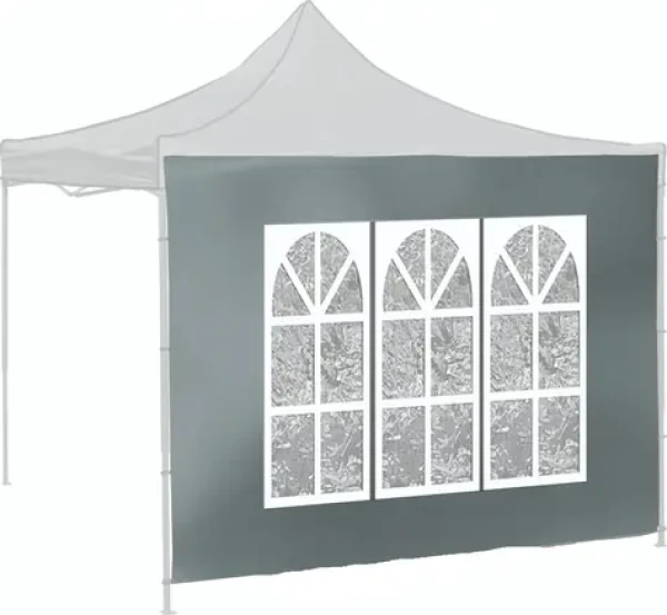 Cattara WINDOW šedá / Bočnice pro párty stan / 2x3 m / 420D / Voděodolná