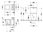 DURAVIT - ME by Starck WC kombi mísa, vario odpad, Rimless, bílá 2005090000