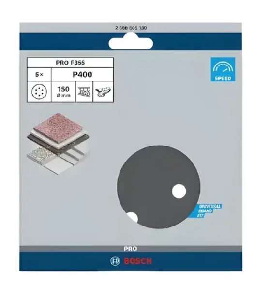 BOSCH PRO F355 / Brusný papír P400 / průměr 150 mm / 5 ks (2608605130)