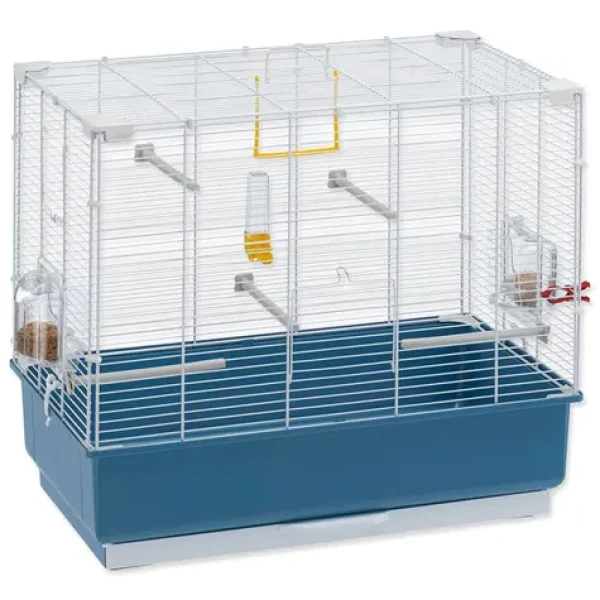 Ferplast Rekord bílo-modrá / Klec pro papoušky a exoty / 60x32,5x57,5 cm / vysunovací dno / s výbavou (G82-52003814)