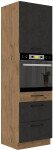 Vysoká skříňka pro vestavnou troubu Vigo 60 DPS-210 3S 1F - Premium Box Barva korpusu: Dub Lancelot, Barva dvířek: Dark wood