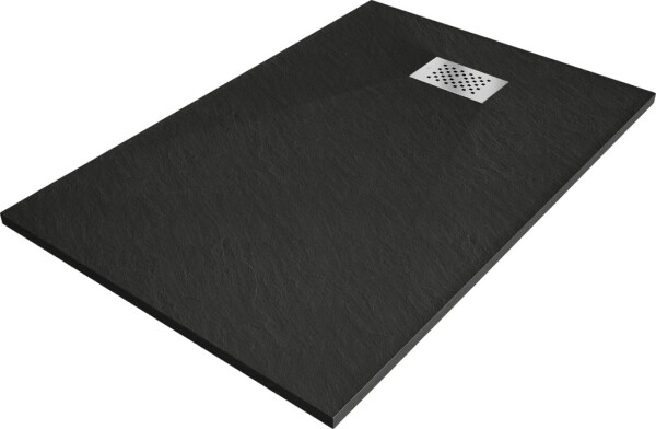 MEXEN/S - Hugo sprchová vanička SMC 100x90, černá, krytka nerez 42709010-X