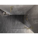 MEXEN/S - Lunar L sprchový kout dveře křídlové pravá 90 x 90, transparent, zlato kartáčovaná 834L-090-090-55-00-P