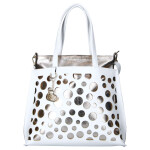 Stylová dámská koženková kabelka na rameno LB Liza, bílá