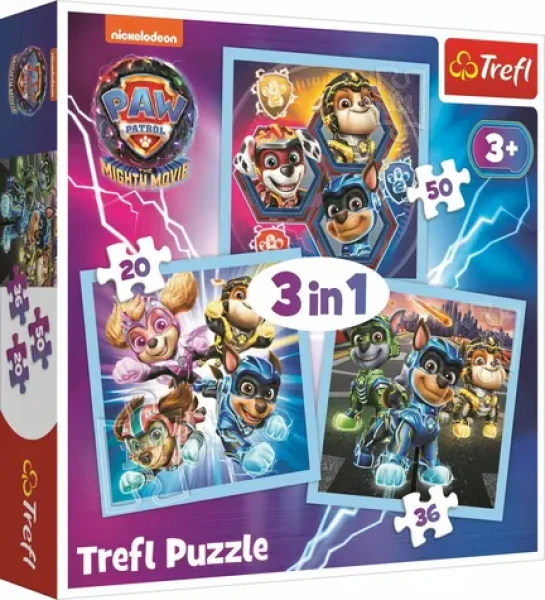 Trefl - Puzzle - Tlapková patrola: Mocní hrdinové 3v1