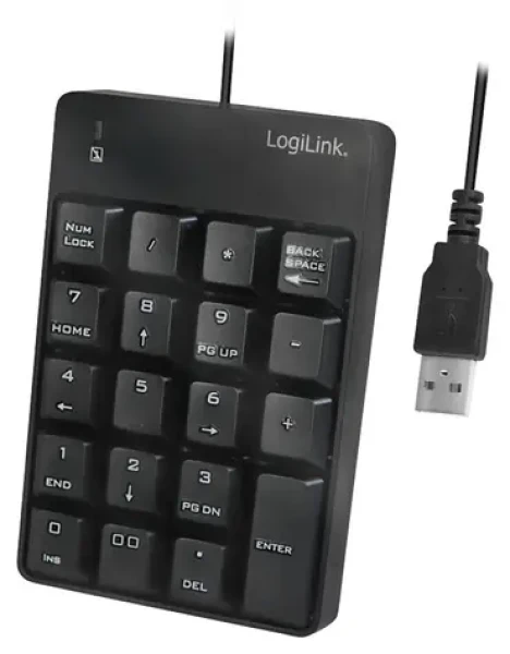 LogiLink Keypad černá / Numerická klávesnice / USB-A / 19 kláves (ID0184)