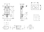 GEBERIT - Kombifix Set předstěnové instalace, klozetu Oudee Vortex a sedátka softclose, tlačítko Sigma20, bílá/pozlacená SANI15CA3188