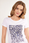 Monnari Trička Dámské tričko s ozdobným potiskem White 2XL