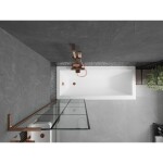 MEXEN/S - Next L vanová zástěna FIX 60 x 150, černá vzor, růžové zlato 895-060-000-03-77-60