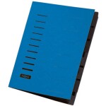 LEITZ A4 Třídící desky s gumičkou 12 částí karton modré
