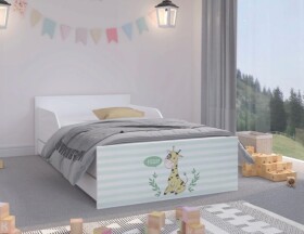 DumDekorace Pohádková dětská postel se žirafou 160 x 80 cm