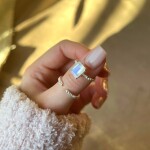 Royal Fashion prsten 14k zlato Vermeil GU-DR23091R-ROSEGOLD-MOONSTONE-TOPAZ Velikost: 7 (EU: 54-56)