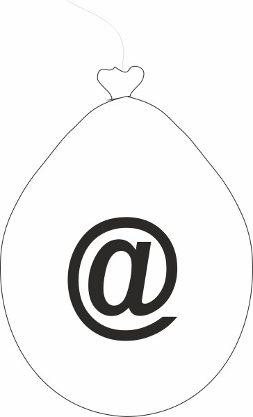 Balónek znak @ bílý balonky.cz Balónek znak @ bílý balonky.cz