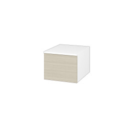 Dřevojas - Nízká skříňka DOS SNZ1 40 - N01 Bílá lesk / Bez úchytky T31 / D04 Dub 281571D