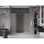 MEXEN/S - Velar L Duo posuvné sprchové dveře 200, dekor, růžové zlato 871-200-003-32-60