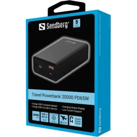 Sandberg Ttravel Powerbank černá / USB-C PD 65W / 20000mAh / USB-C / USB-A (420-95)