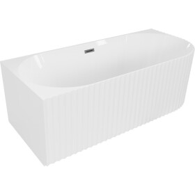 MEXEN/S - Gia volně stojící rohová vana reliéf levá 150 x 75, bílá lesk, sifon a přepad grafit kartáčovaná 52701507500L-66