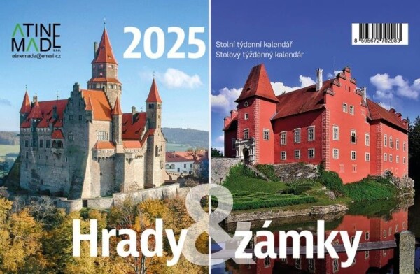 Kalendář 2025 Hrady a zámky, stolní, týdenní, 225 x 150 mm