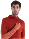 ICEBREAKER Mens Merino 200 Realfleece™ Descender LS Zip Hoodie, Molten/Ember/Cb velikost: M