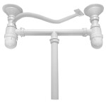 AQUALINE - Dřezový sifon pro dvojdřez, včetně pilety, bílá NDAQ211