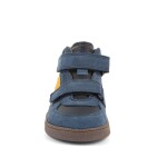 Chlapecké celoroční kožené kotníkové barefoot boty LOOP HIGH-TOPS DARK BLUE Froddo G2110157 - 25