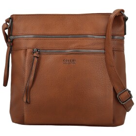 Stylová dámská koženková crossbody kabelka Orniva, hnědá