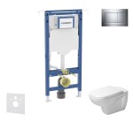 GEBERIT - Duofix Set předstěnové instalace, klozetu a sedátka Duravit D-Code, tlačítka Sigma20, Rimless, SoftClose, lesklý chrom/chrom mat SANI11CP1102