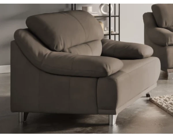 Křeslo Maranello, hnědo-béžová kůže