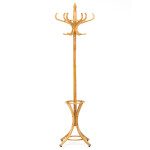 Věšák dřevěný stojanový, masiv topol a bříza, barva medový dub, výška 185 cm