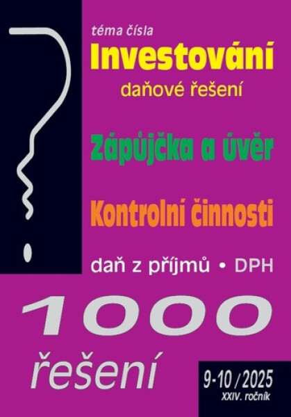1000 řešení 9-10/2025 Investování – daňové řešení