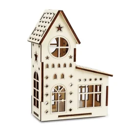 Kúzlo dreva Velký domeček Kostel / LED svíčka / 3V baterie (KD3100)