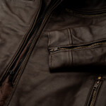 Pánská Kožená Bunda Tristan Quinc Brown Brixton Hnědá Velikost: M