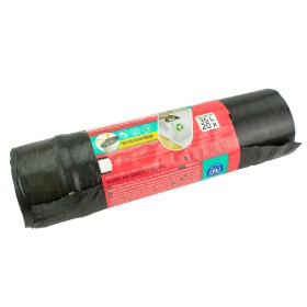 Odpadkové pytle 35L zatahovací, 50x55cm, v roli 20ks, LDPE 20µm, černé, viGO!