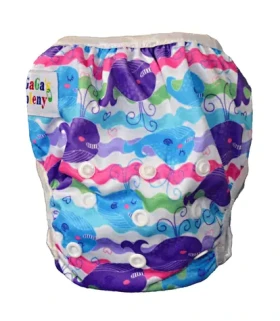 GaGa's Plenkové plavky pro miminko Barevné velryby (8594197440951)