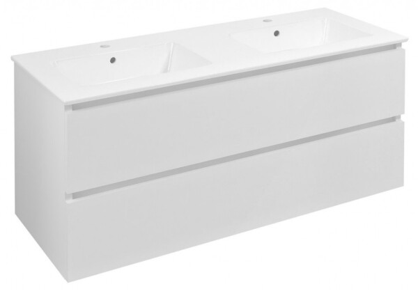 SAPHO - EZARA dvojumyvadlová skříňka 120x55x46cm, bílá lesk EZ121-3030