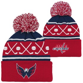 Outerstuff Dětská batolecí zimní čepice Washington Capitals NHL Face-Off Cuff Pom