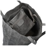 Módní dámská kožená kabelka na rameno Naysa, šedá