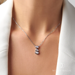 Royal Fashion stříbrný náhrdelník DR24901N-SILVER-MOONSTONE