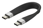Techly ICOC-USBC-FL-U4 černá / Kabel / USB-C - USB-C / USB4 Gen 2x2 / 40 Gbps / PD 1000 W / 0,124 m (ICOC-USBC-FL-U4)