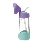 B.box Láhev na pití s brčkem 450 ml - lilac pop